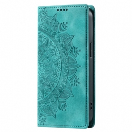 Kožené Pouzdro Folio Motorola Edge 50 Fusion Mandala Suede Effect