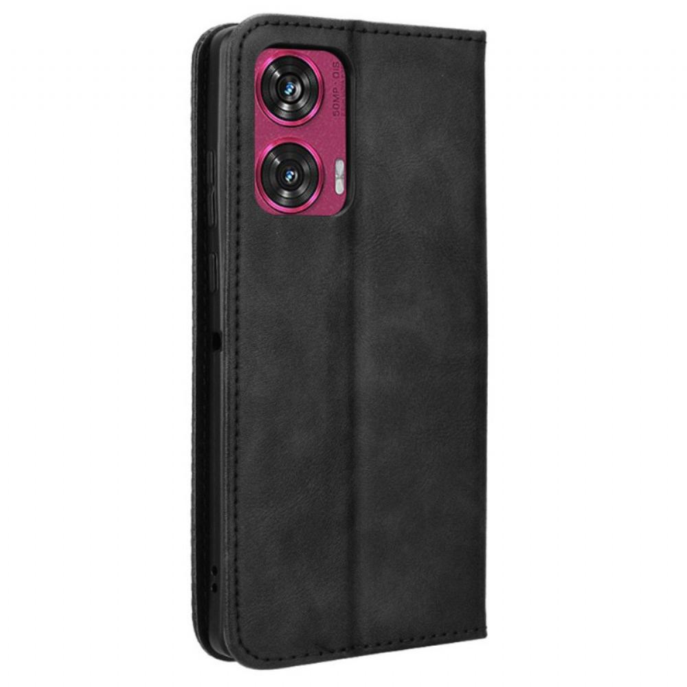 Kožené Pouzdro Folio Motorola Edge 50 Fusion Retro Frieze