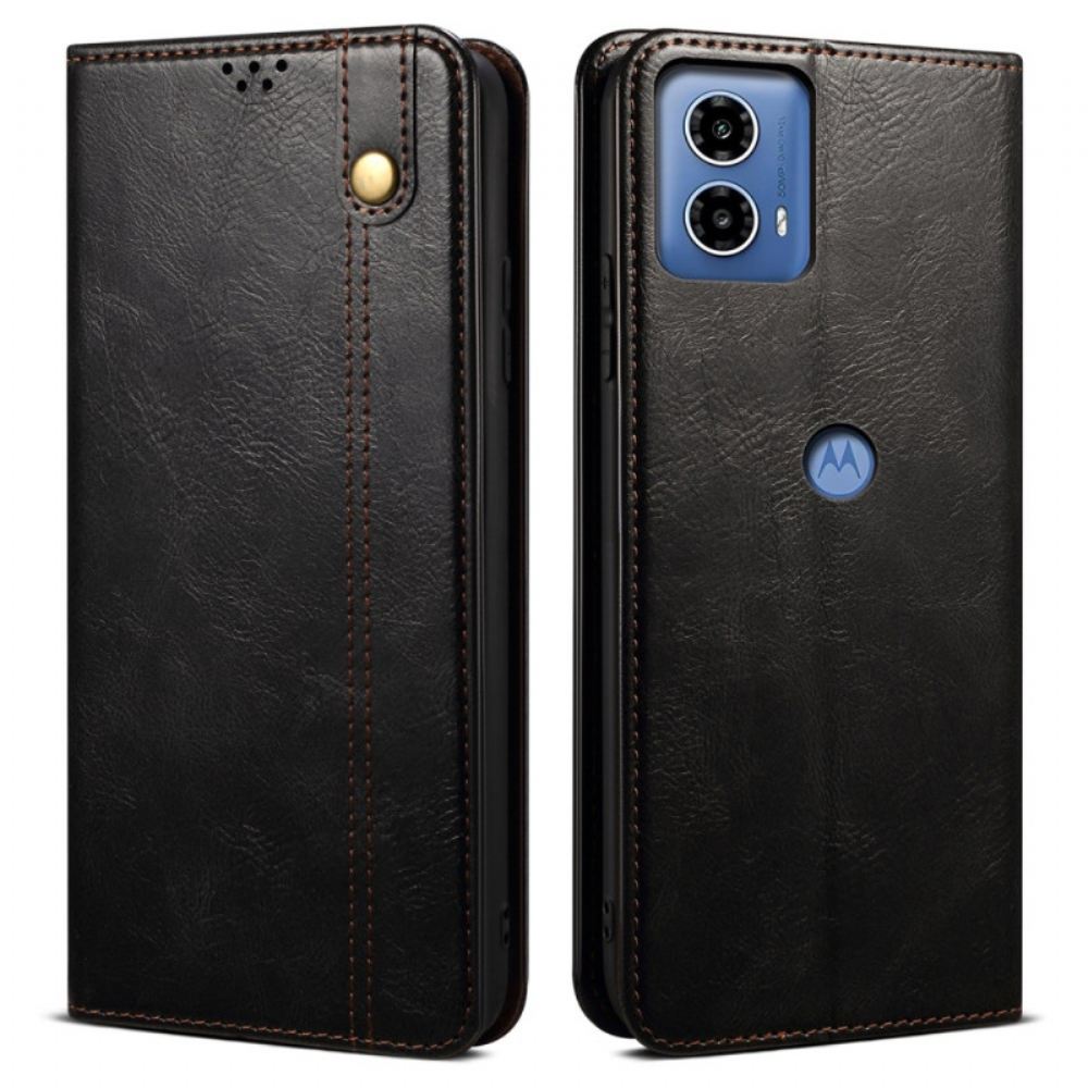 Kožené Pouzdro Folio Motorola Edge 50 Fusion Voskovaná Imitace Kůže