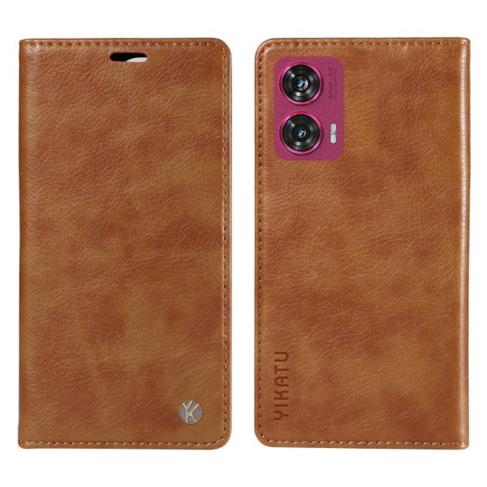 Kožené Pouzdro Folio Na Motorola Edge 50 Fusion Vintage Yikatu