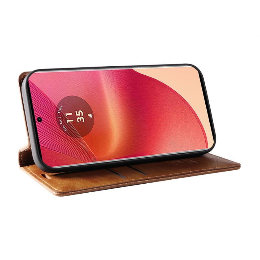 Kožené Pouzdro Folio Na Motorola Edge 50 Fusion Vintage Yikatu