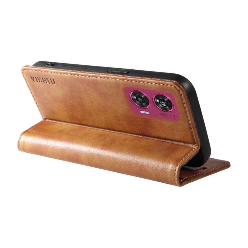 Kožené Pouzdro Folio Na Motorola Edge 50 Fusion Vintage Yikatu