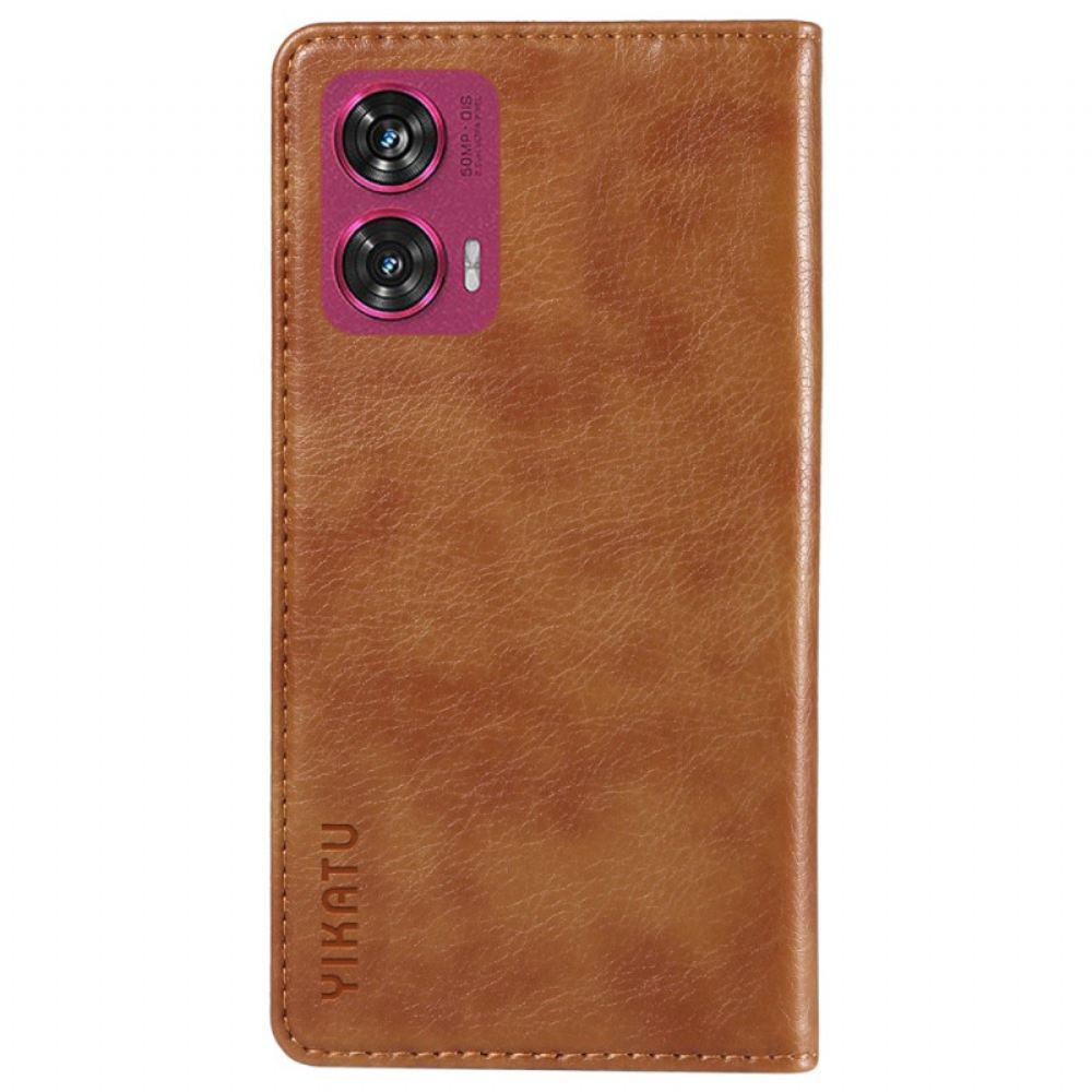 Kožené Pouzdro Folio Na Motorola Edge 50 Fusion Vintage Yikatu
