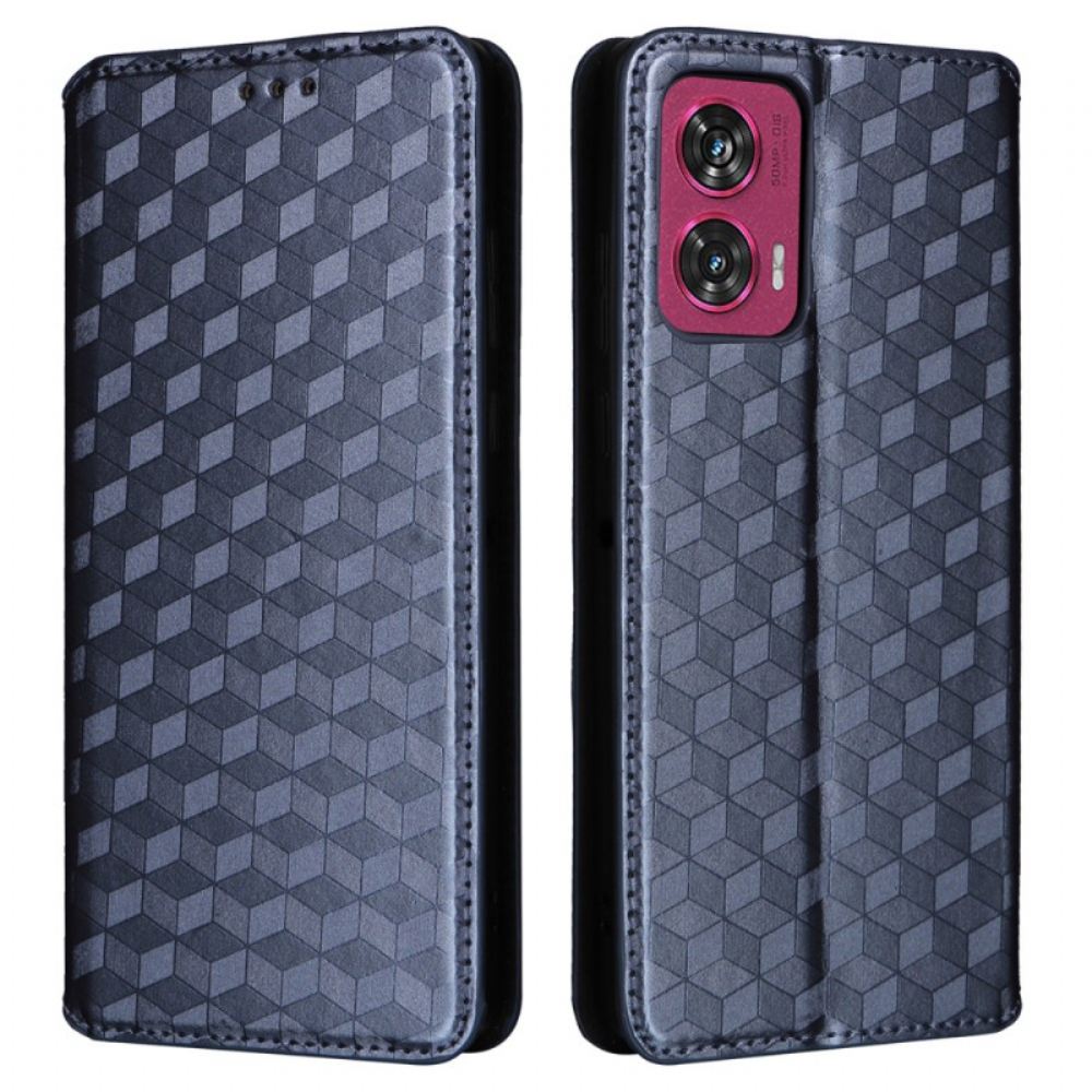 Kožené Pouzdro Motorola Edge 50 Fusion 3d Diamanty