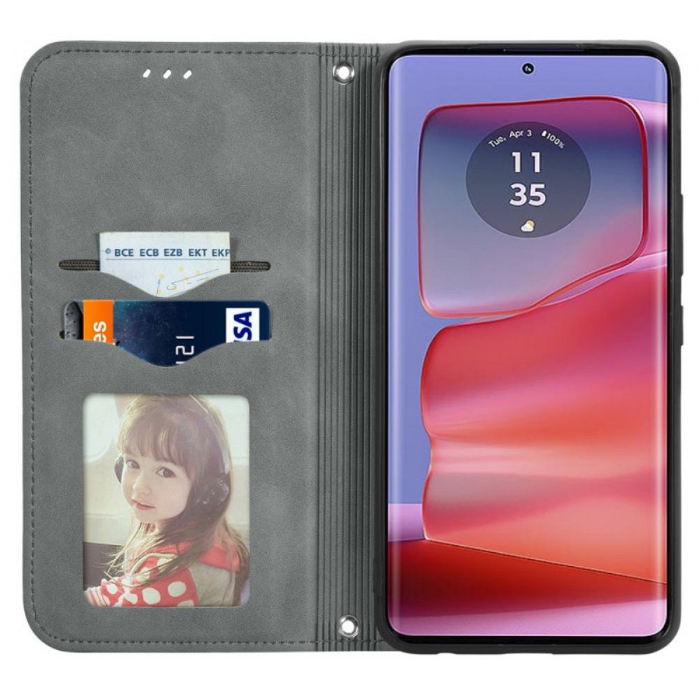 Kožené Pouzdro Motorola Edge 50 Fusion Kryty Na Mobil Semišový Efekt