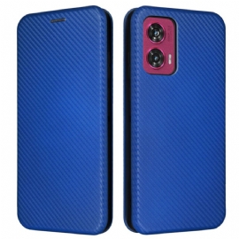 Kožené Pouzdro Motorola Edge 50 Fusion Uhlíkové Vlákno