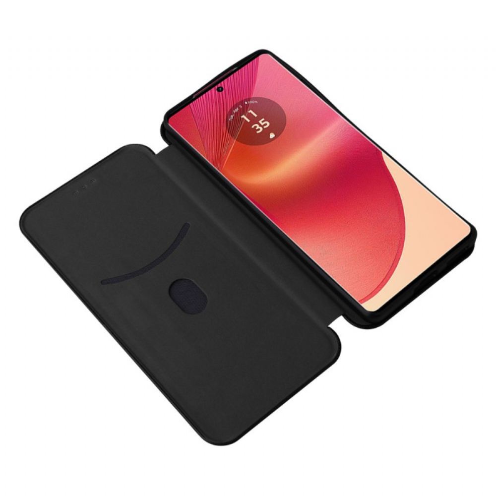 Kožené Pouzdro Motorola Edge 50 Fusion Uhlíkové Vlákno