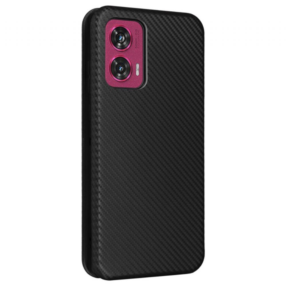 Kožené Pouzdro Motorola Edge 50 Fusion Uhlíkové Vlákno