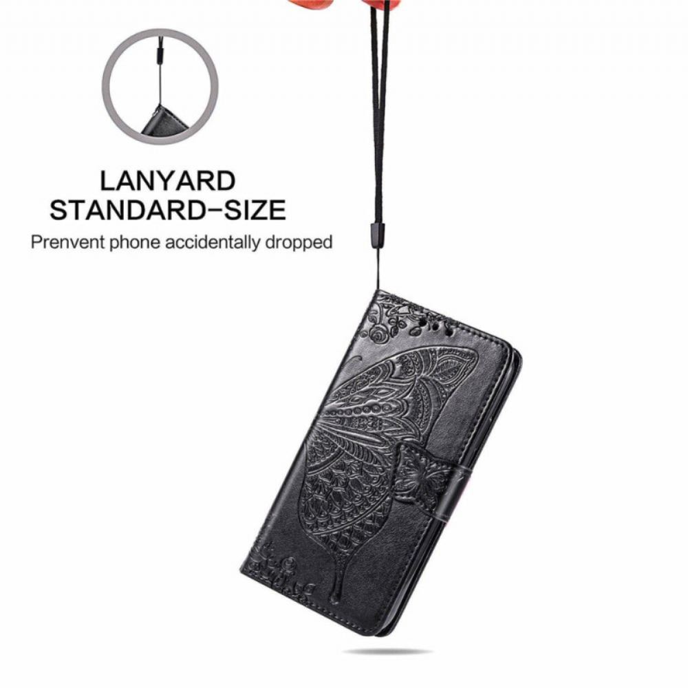 Kožený Kryt Motorola Edge 50 Fusion Barokní Motýl