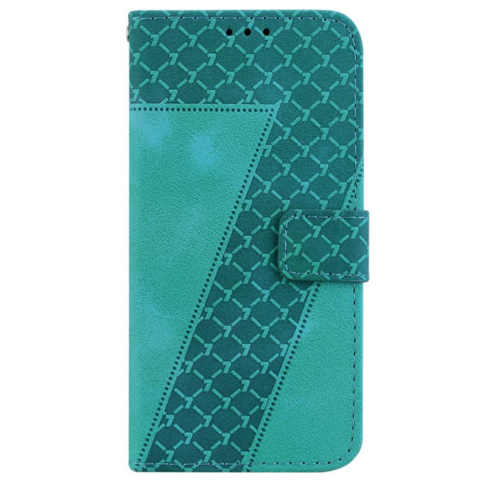 Kožený Kryt Motorola Edge 50 Fusion Design 7 S Popruhem