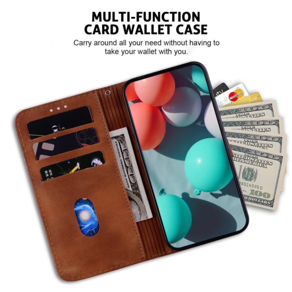 Kožený Kryt Motorola Edge 50 Fusion Design 7 S Popruhem
