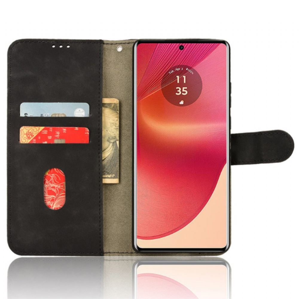 Kožený Kryt Motorola Edge 50 Fusion Semišový Efekt
