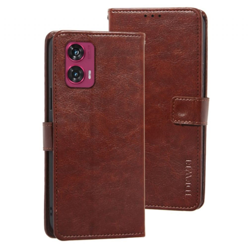 Kožený Kryt Motorola Edge 50 Fusion Kožený Styl Idewei