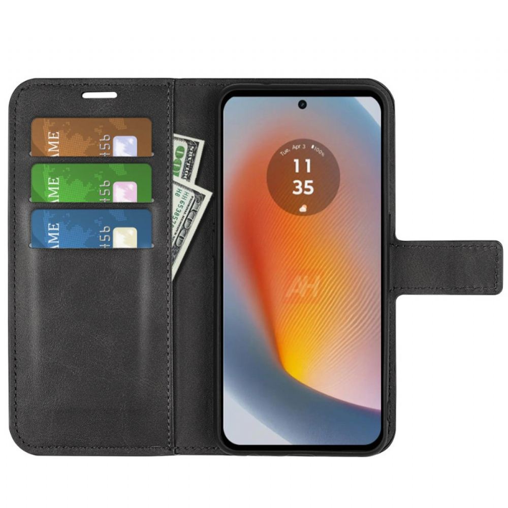 Kožený Kryt Motorola Edge 50 Fusion Styl Kůže