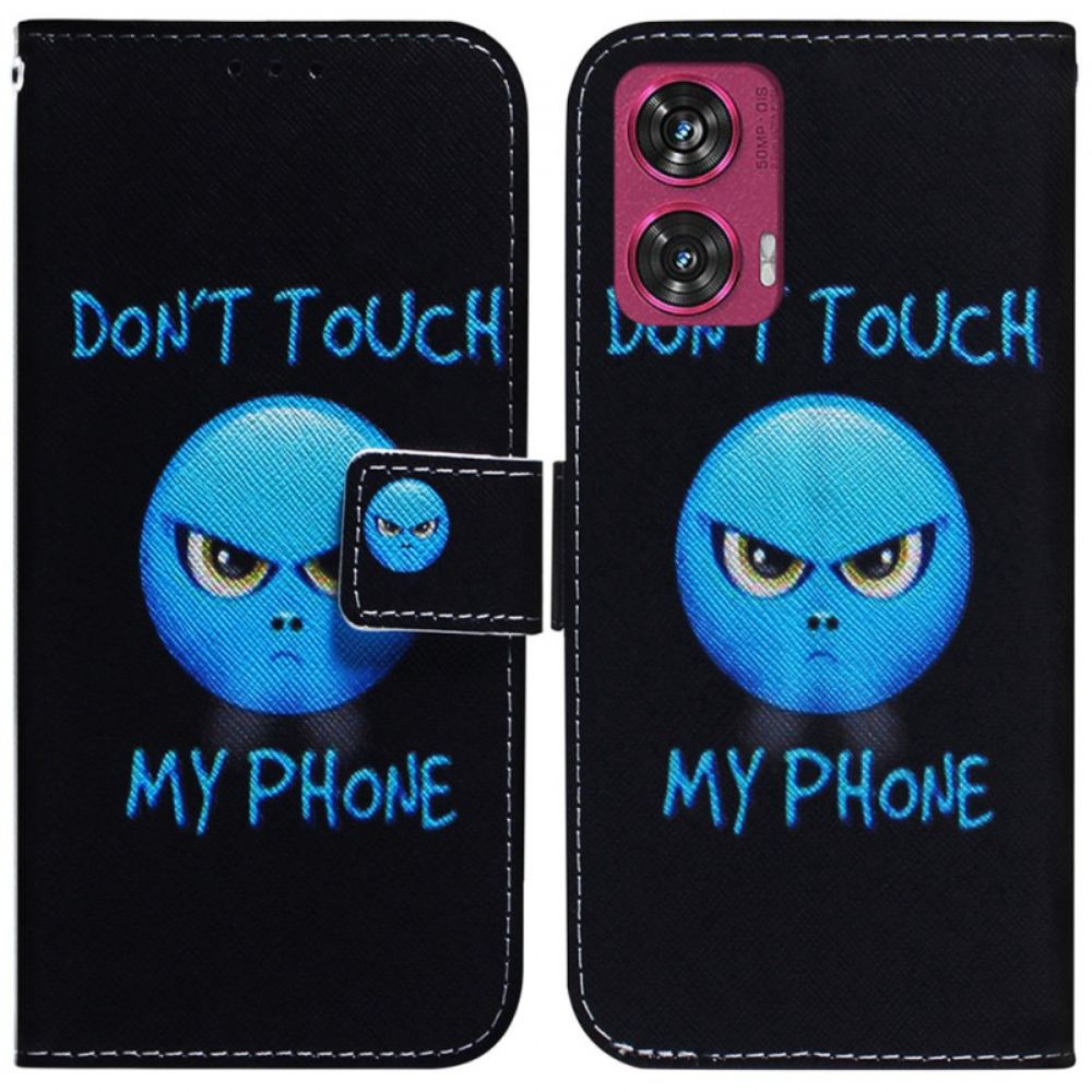 Kožený Kryt Motorola Edge 50 Fusion Telefon Emoji