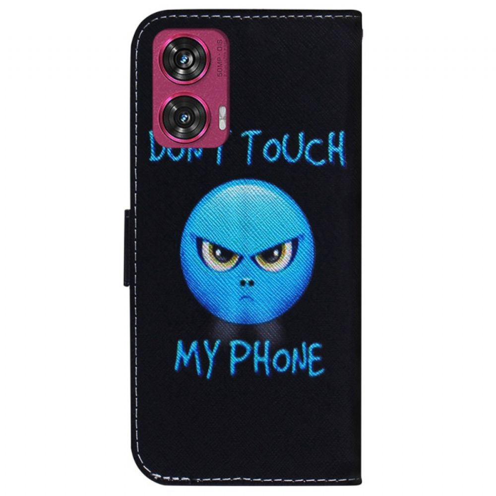 Kožený Kryt Motorola Edge 50 Fusion Telefon Emoji
