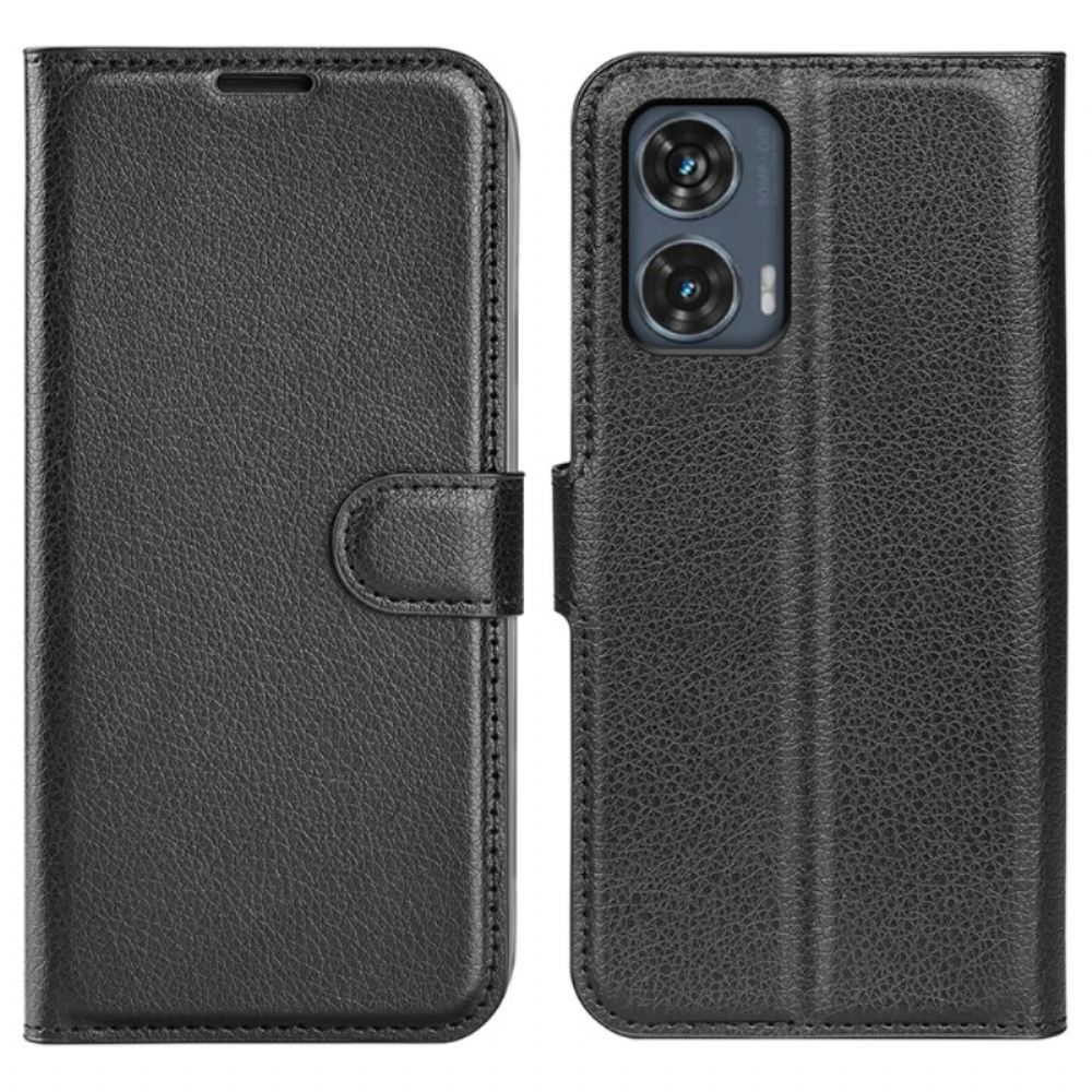 Kožený Kryt Motorola Edge 50 Fusion Umělá Kůže Litchi