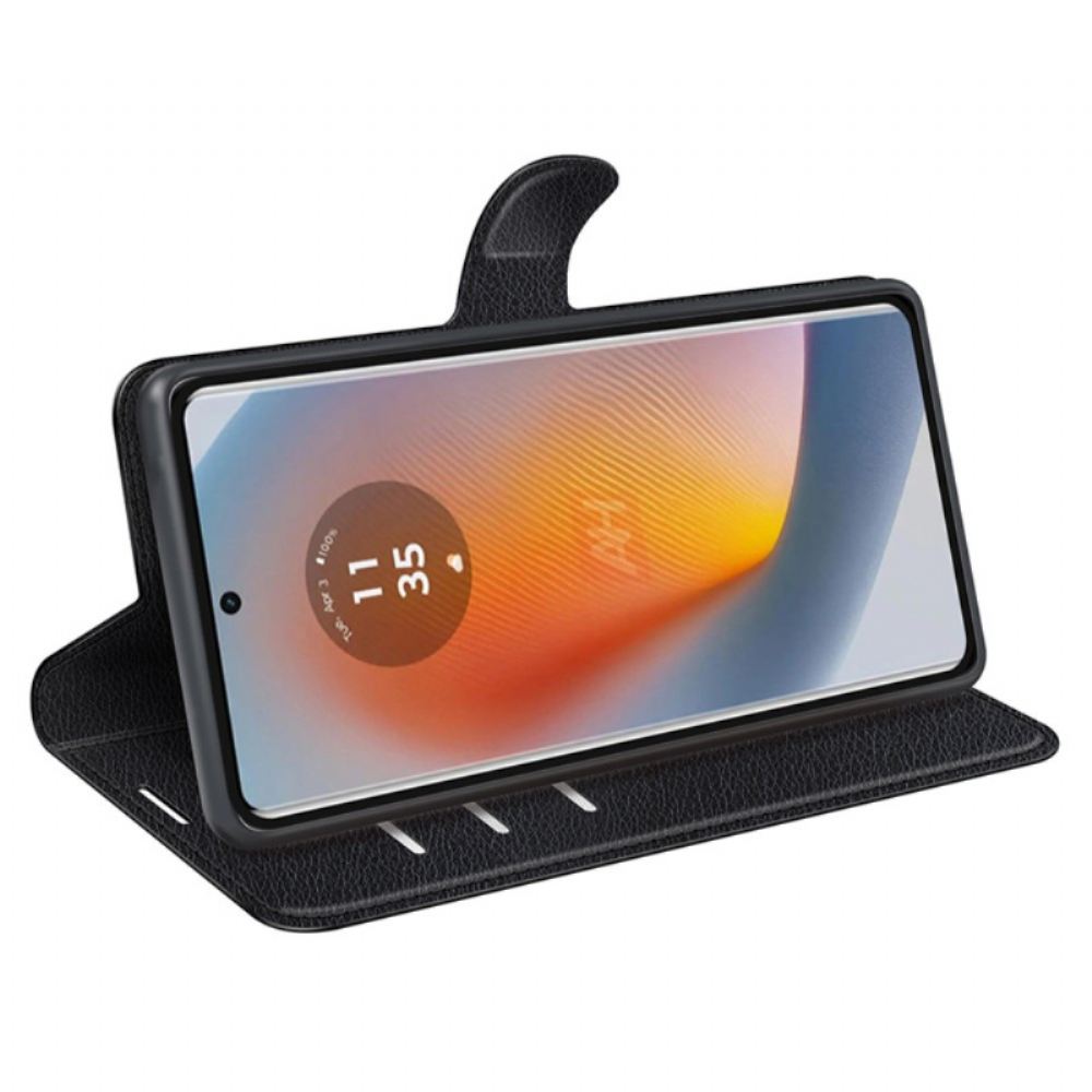 Kožený Kryt Motorola Edge 50 Fusion Umělá Kůže Litchi