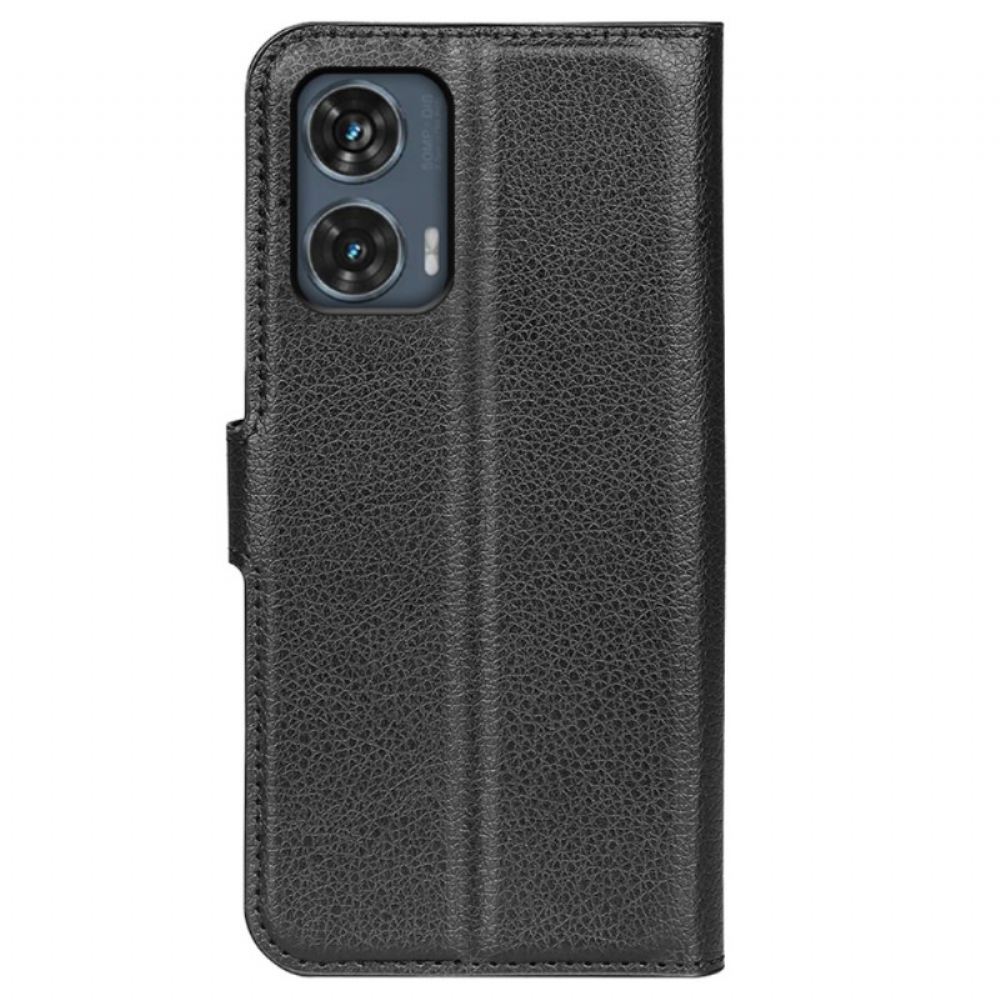 Kožený Kryt Motorola Edge 50 Fusion Umělá Kůže Litchi