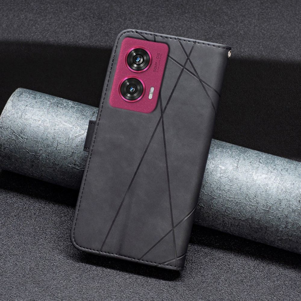 Kožený Kryt Na Motorola Edge 50 Fusion Geometrie Binfen Color