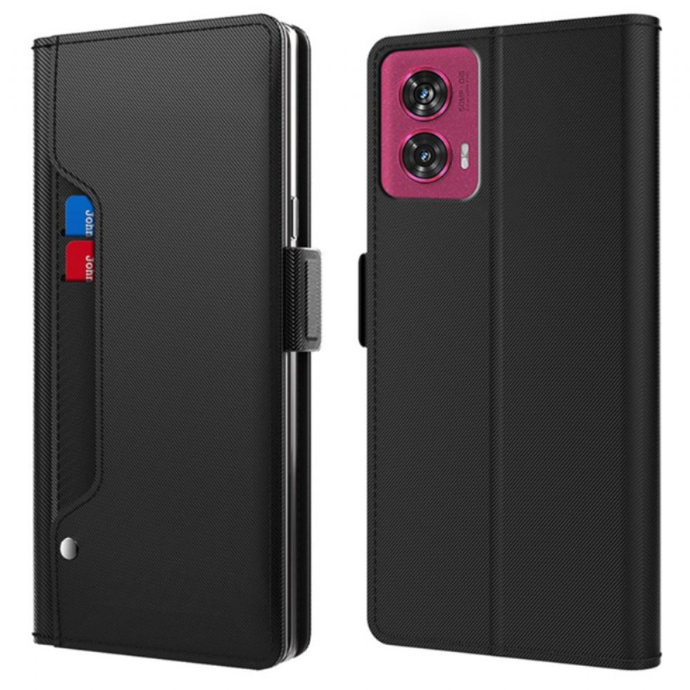 Kožený Kryt Na Motorola Edge 50 Fusion Integrované Zrcadlo A Odnímatelný Držák Karty
