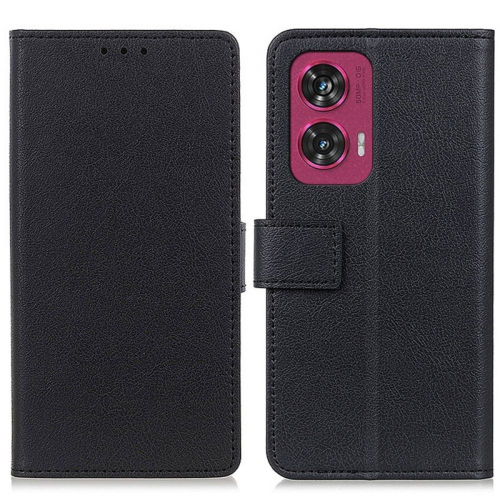 Kožený Kryt Na Motorola Edge 50 Fusion Klasika