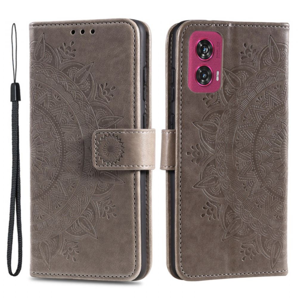 Kožený Kryt Na Motorola Edge 50 Fusion Mandala Sun