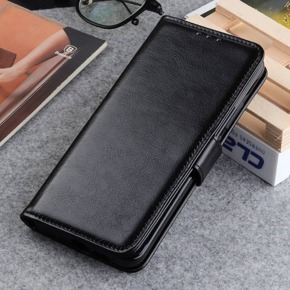 Kožený Kryt Na Motorola Edge 50 Fusion Umělá Lakovaná Kůže
