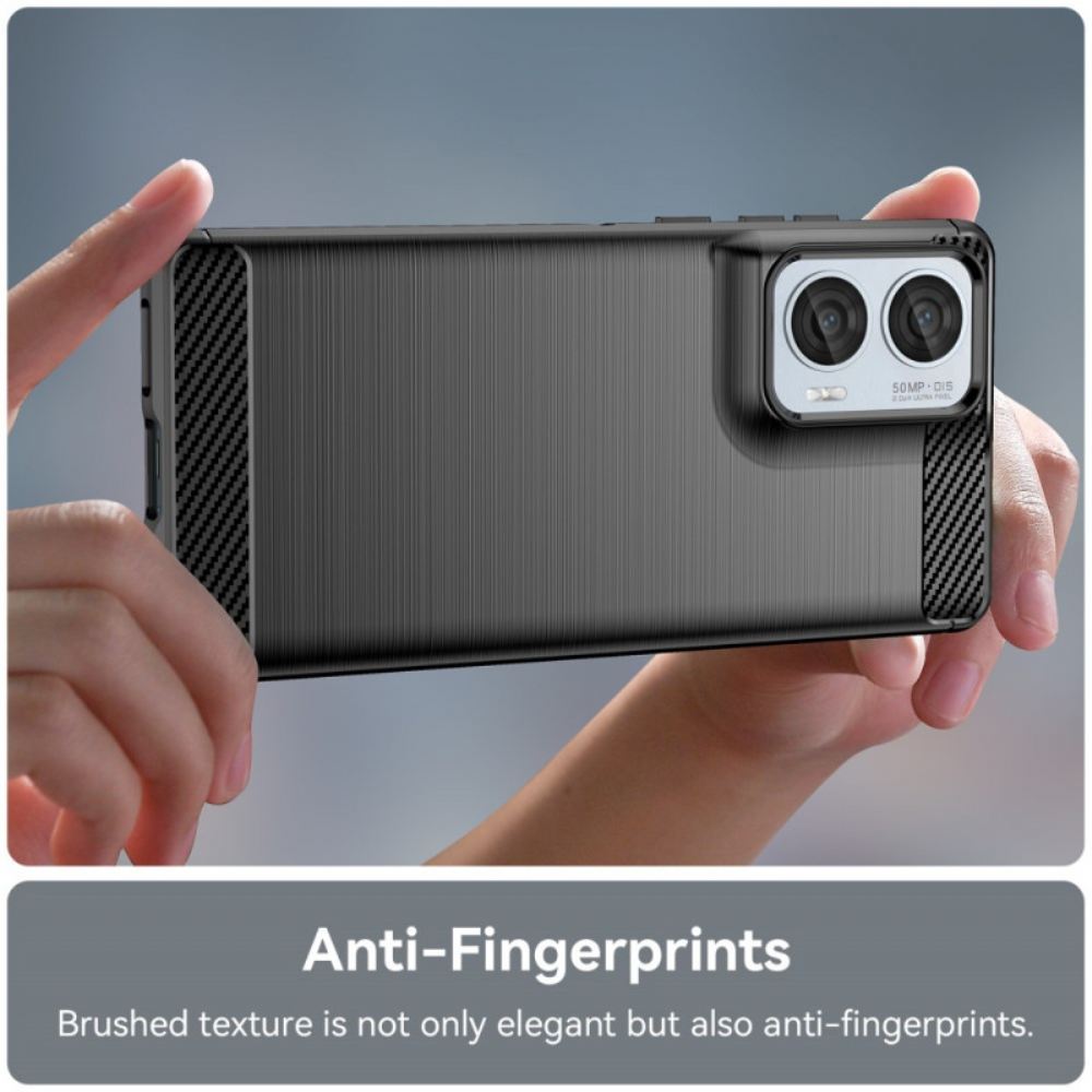 Kryt Motorola Edge 50 Fusion Kartáčované Uhlíkové Vlákno