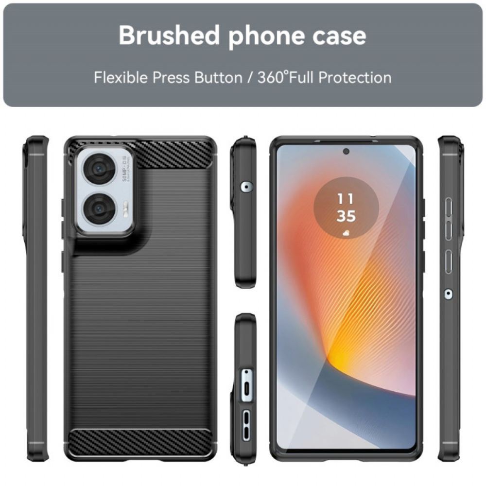 Kryt Motorola Edge 50 Fusion Kartáčované Uhlíkové Vlákno
