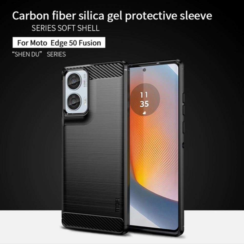 Kryt Motorola Edge 50 Fusion Kryty Na Mobil Mofi Kartáčované Uhlíkové Vlákno