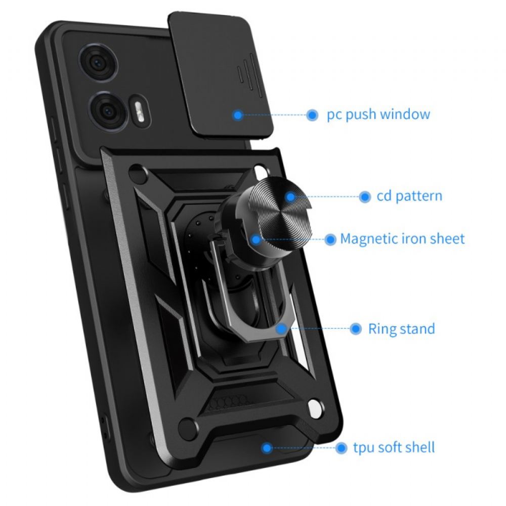 Kryt Motorola Edge 50 Fusion Podpora Prstencového A Posuvného Chrániče Fotoaparátu