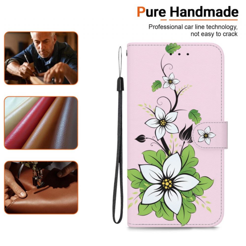 Motorola Edge 50 Fusion Peněženka S Tištěným Vzorem - Lily