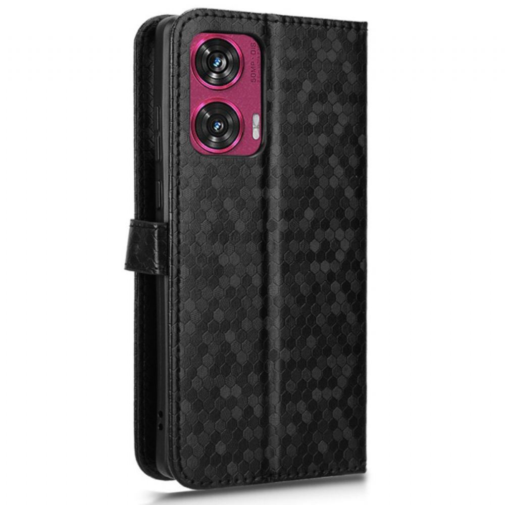 Peněženková Pouzdra Motorola Edge 50 Fusion Brilantní Steh S Popruhem