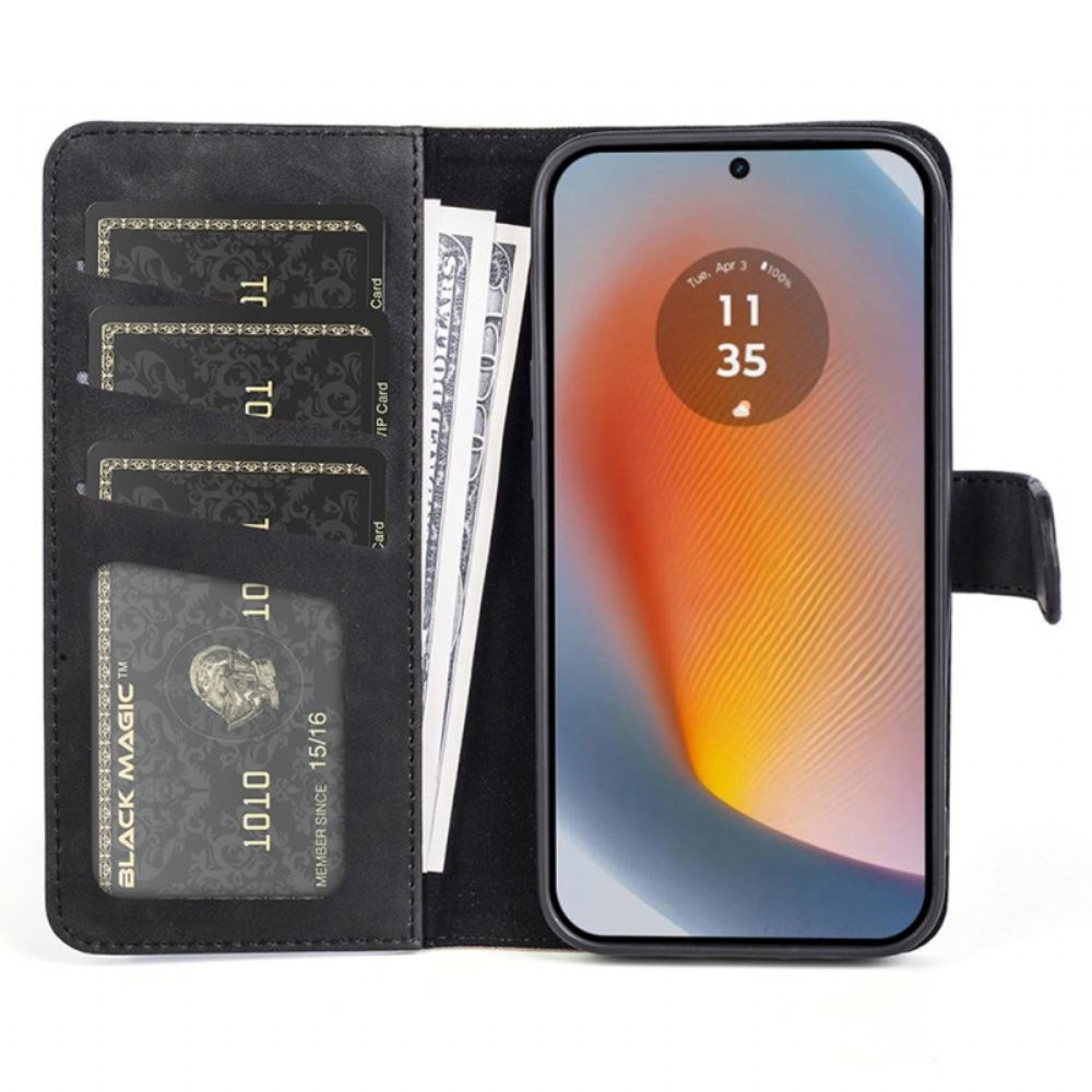 Peněženková Pouzdra Motorola Edge 50 Fusion Kryty Na Mobil Dvoubarevný Design