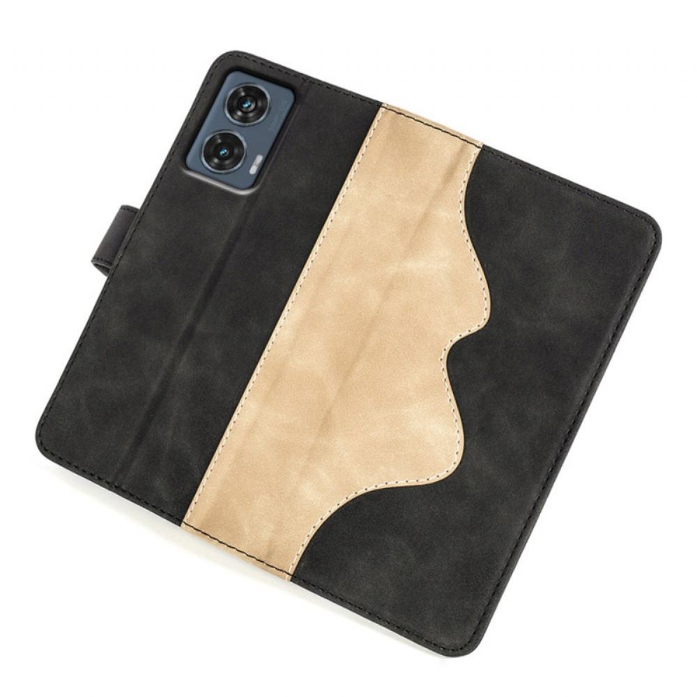 Peněženková Pouzdra Motorola Edge 50 Fusion Kryty Na Mobil Dvoubarevný Design