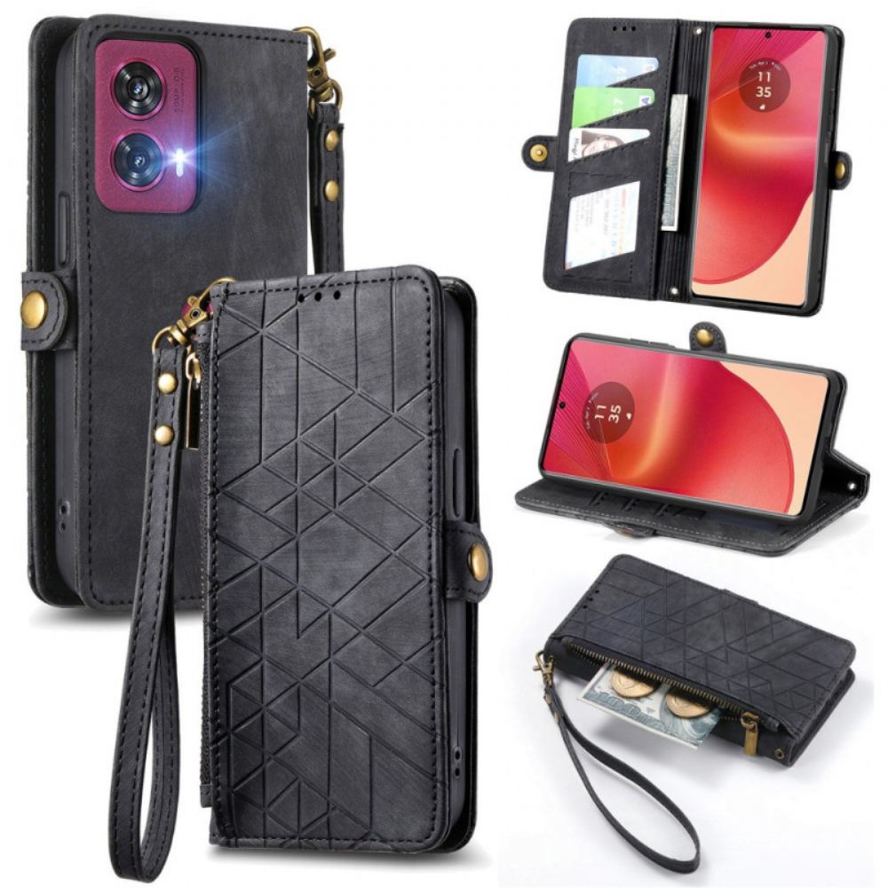 Peněženková Pouzdra Motorola Edge 50 Fusion Kryty Na Mobil Peněženka Na Zip