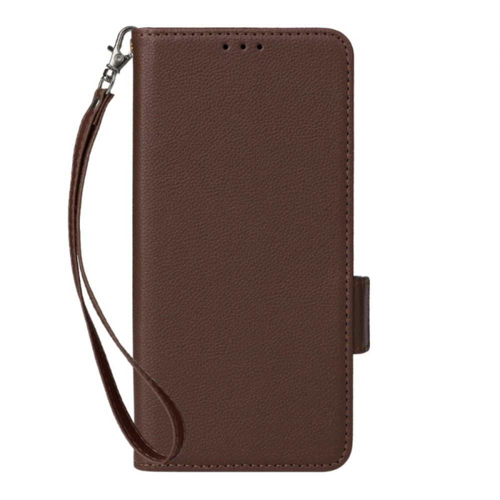 Peněženková Pouzdra Motorola Edge 50 Fusion Textura Litchi S Popruhem