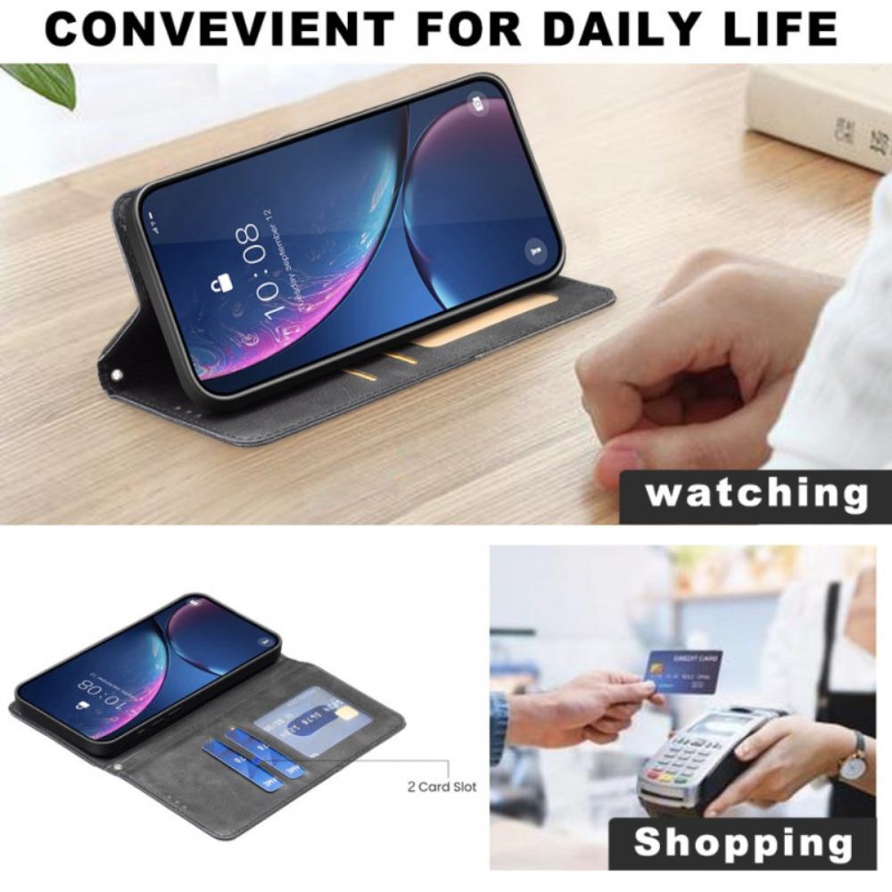 Kožené Pouzdro Folio Xiaomi 15t Pro Geometrický Vzor