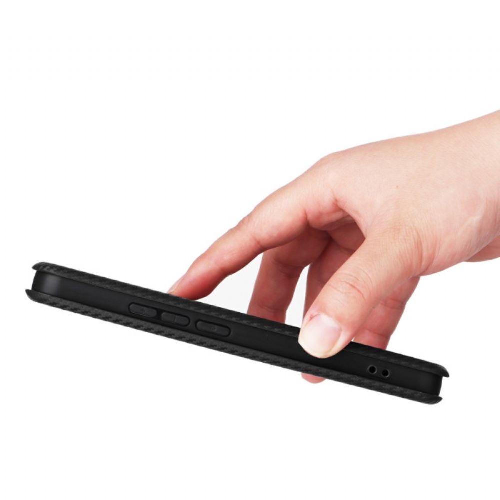 Kožené Pouzdro Folio Xiaomi 15t Pro Uhlíková Vlákna