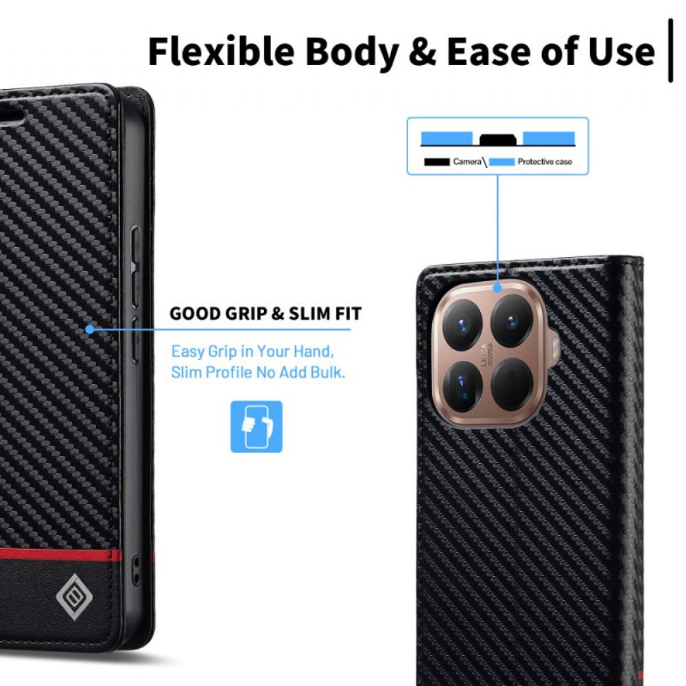 Kožené Pouzdro Xiaomi 15t Pro Uhlík Vlákno