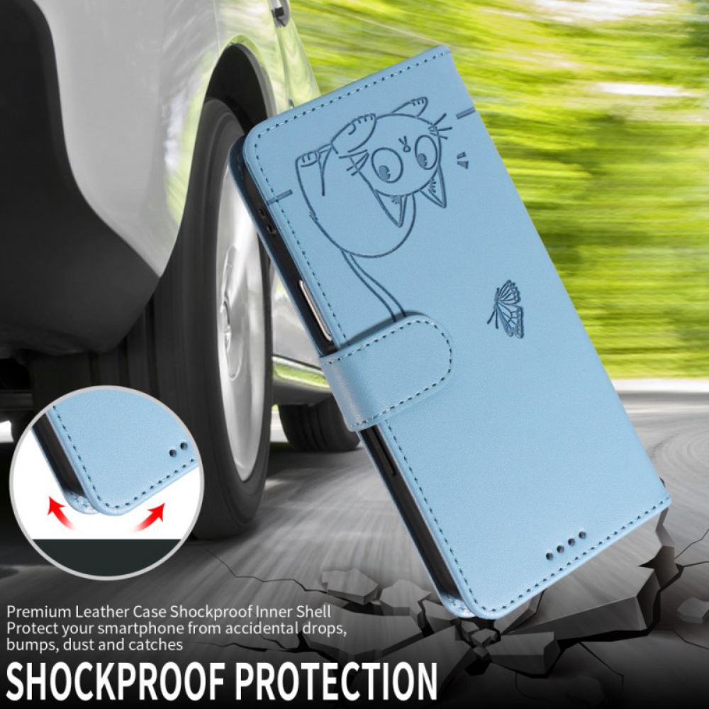 Kožený Kryt Na Xiaomi 15t Pro Design S Kočičím Páskem