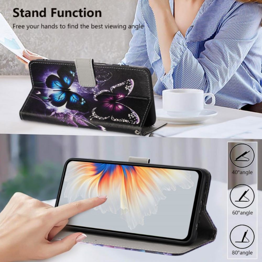 Kožený Kryt Na Xiaomi 15t Pro Dva Motýli