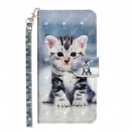 Kožený Kryt Na Xiaomi 15t Pro Kotě Na Šňůrce