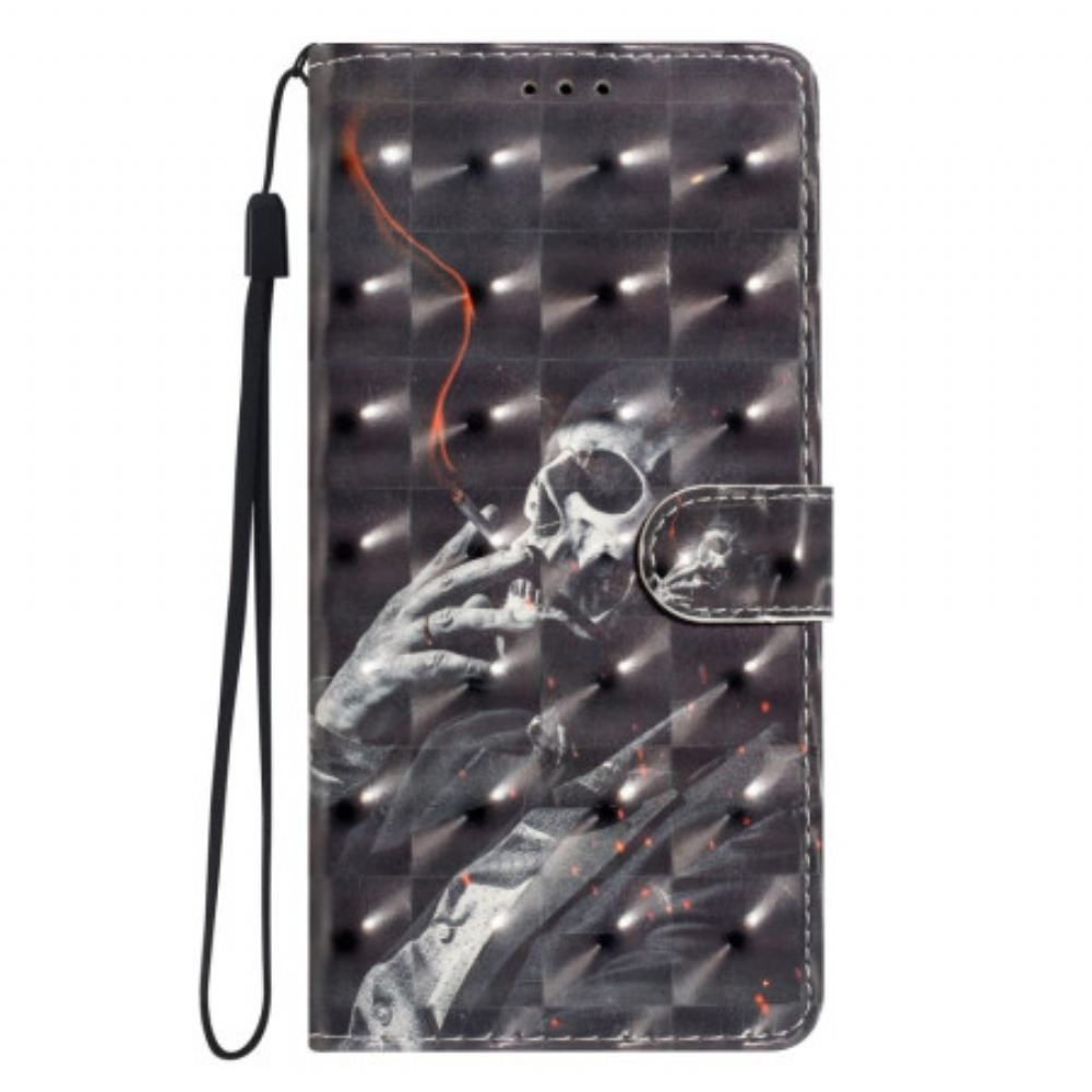 Kožený Kryt Xiaomi 15t Pro Kouřící Kostlivec