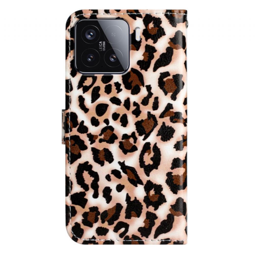 Kožený Kryt Xiaomi 15t Pro Leopardí Vzor