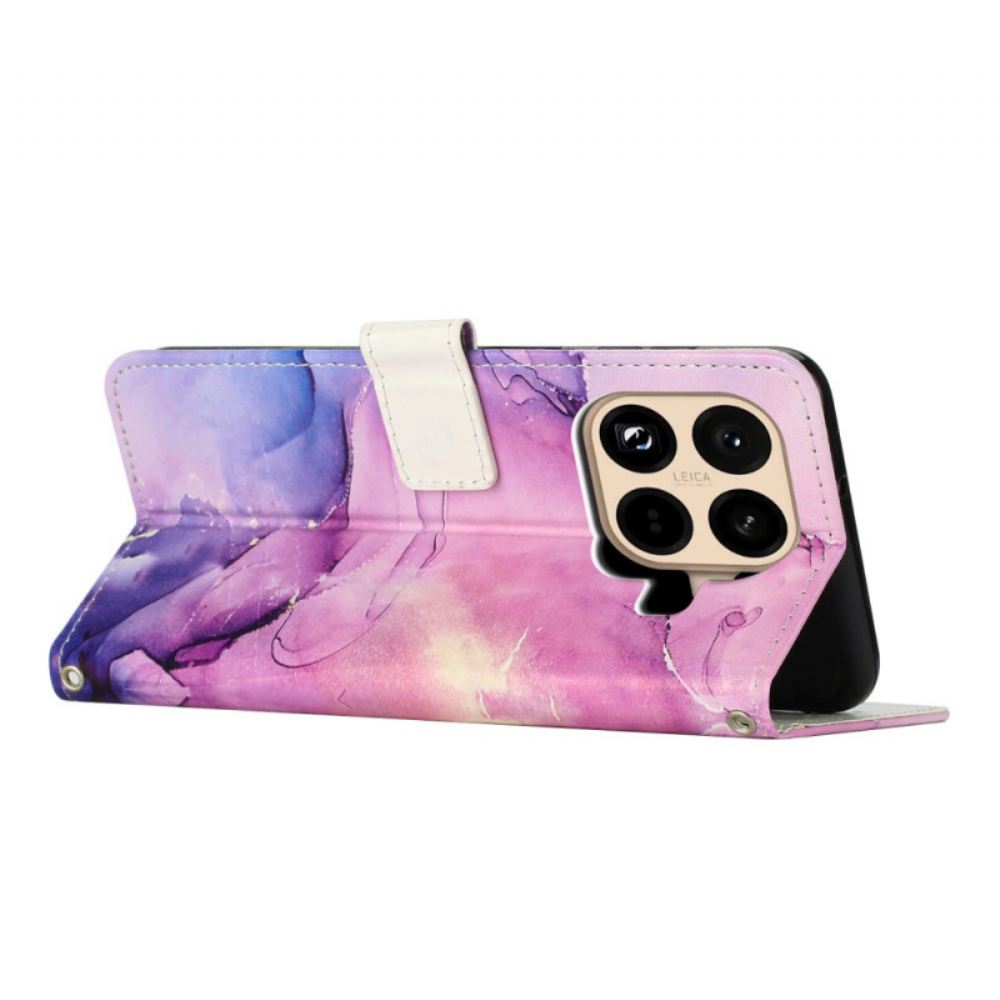 Kožený Kryt Xiaomi 15t Pro Mramorový Design