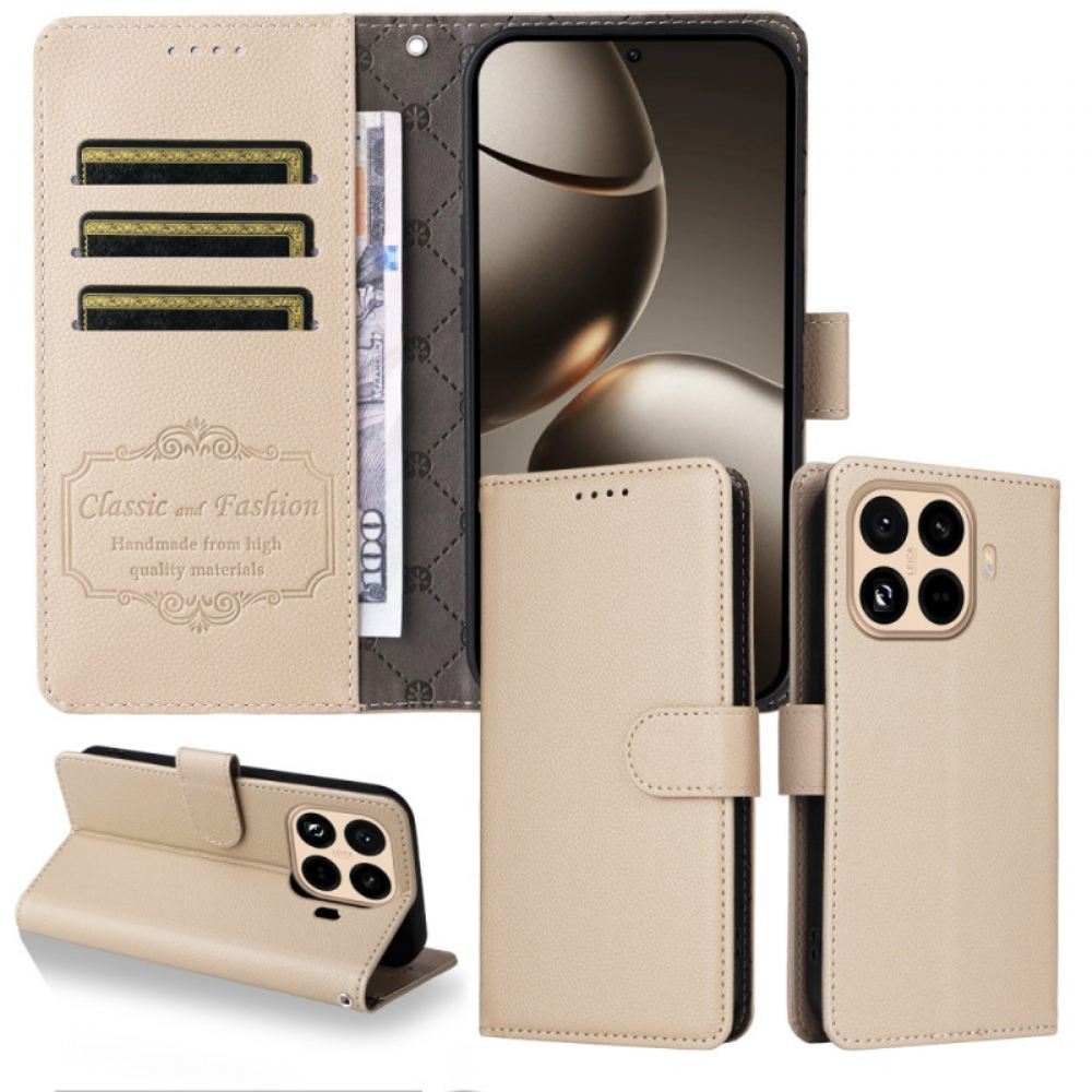 Kožený Kryt Xiaomi 15t Pro Peněženka S Rfid Koženým Efektem