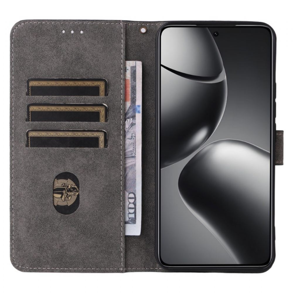 Kožený Kryt Xiaomi 15t Pro Rfid Peněženka Se Semišovým Efektem