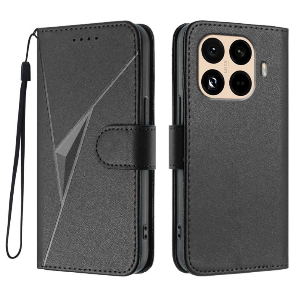 Kožený Kryt Xiaomi 15t Pro Trojúhelníkový Vzor
